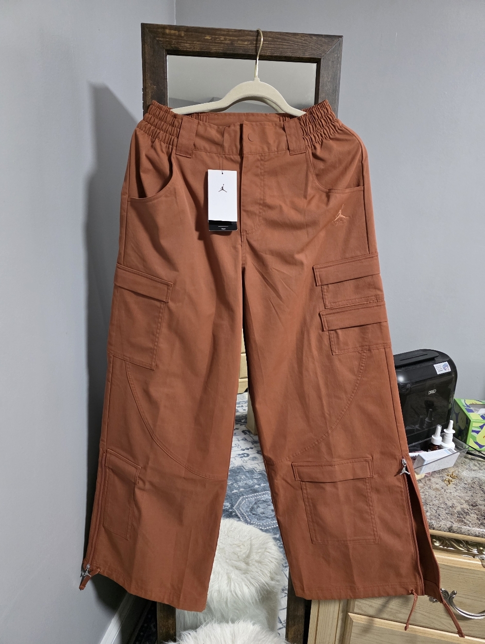 Jordan Women Cargo Pants in Rust Brown Orange